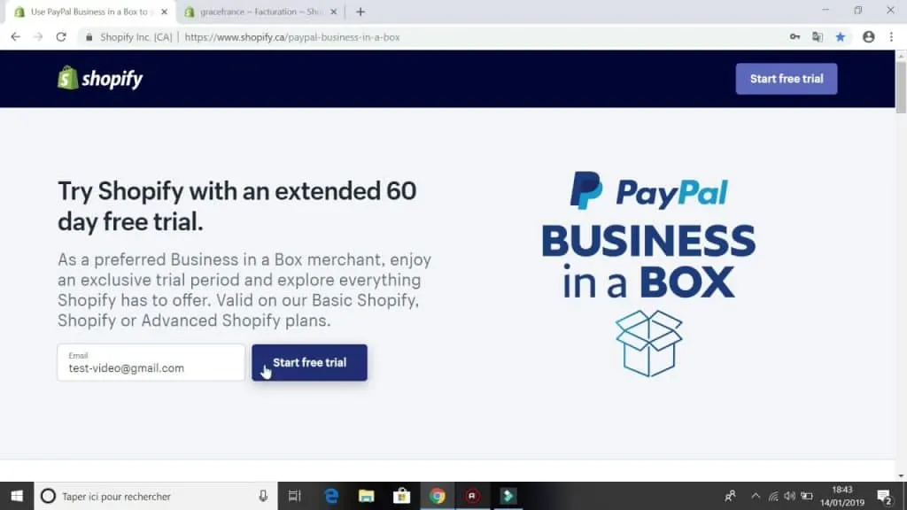 AVOIR 60 JOURS GRATUIT SUR SHOPIFY ?!