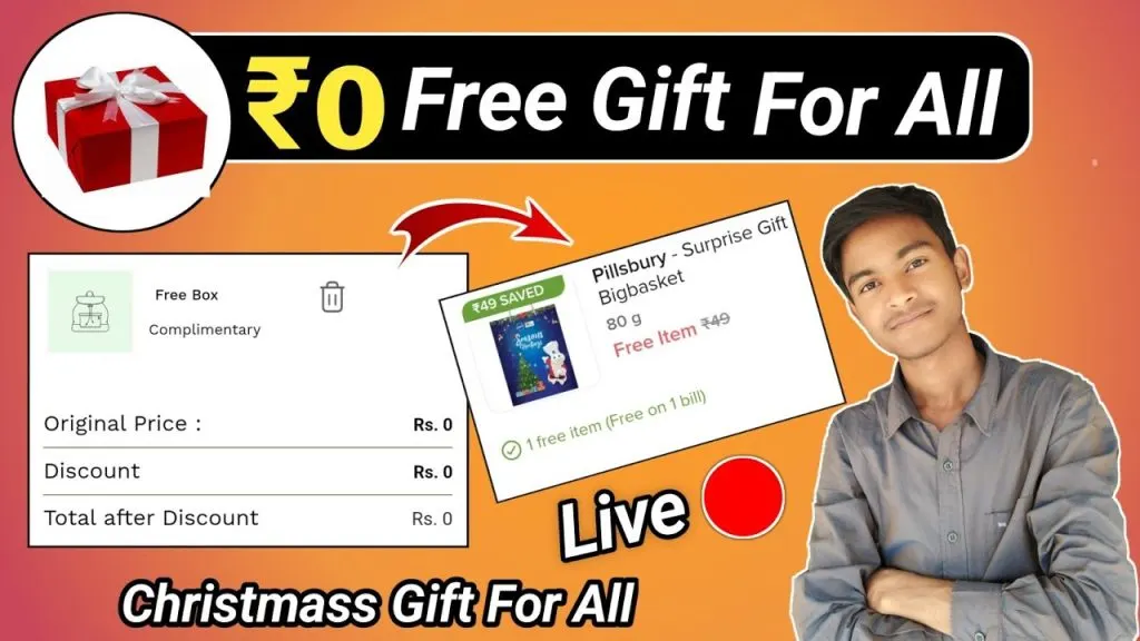 2 free shopping loot today | 100% free products today | Christmas free shopping app / ₹0 free gift 🎁