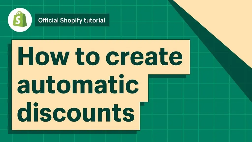 How To Create Automatic Discounts || Shopify Help Center