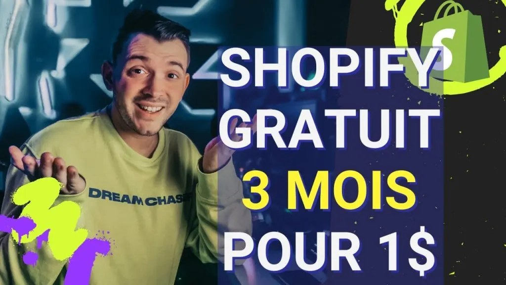 Shopify Essai gratuit 3 mois (90 jours) pour 1$ par mois !