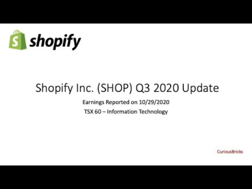Shopify Inc. (SHOP) Q3 2020 Earnings Update - TSX 60 TEC
