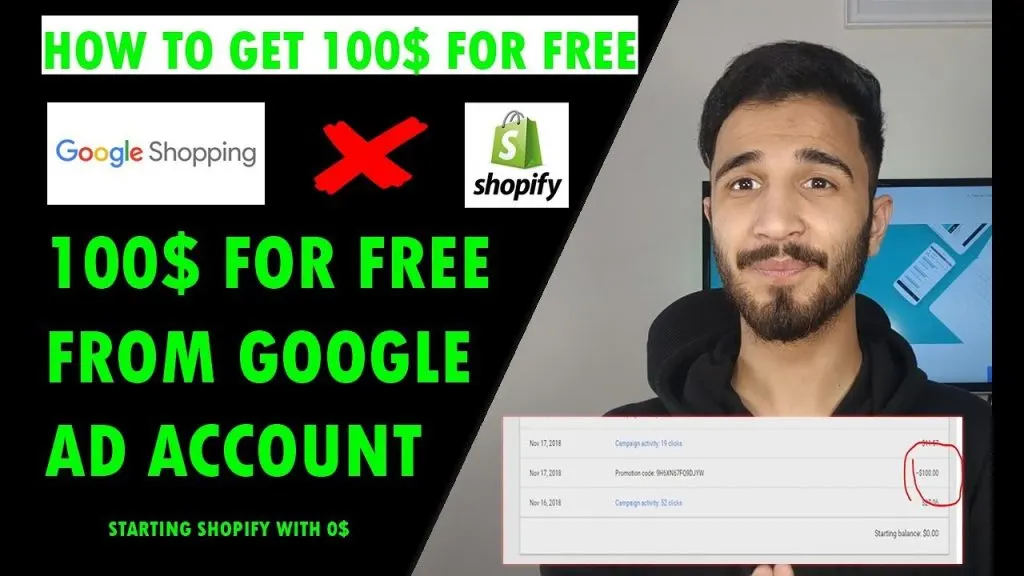 How To GET 100$ For FREE FROM GOOGLE ADS | Shopify Dropshipping in India