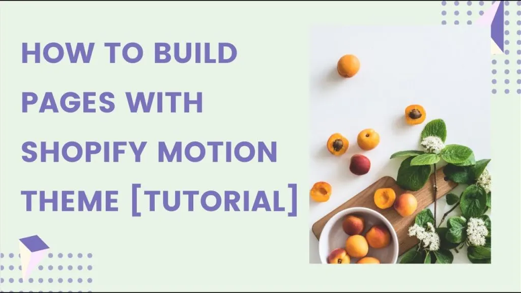 [How-to Tutorial] Use Shopify Motion Theme To Build Homepage and Product Pages