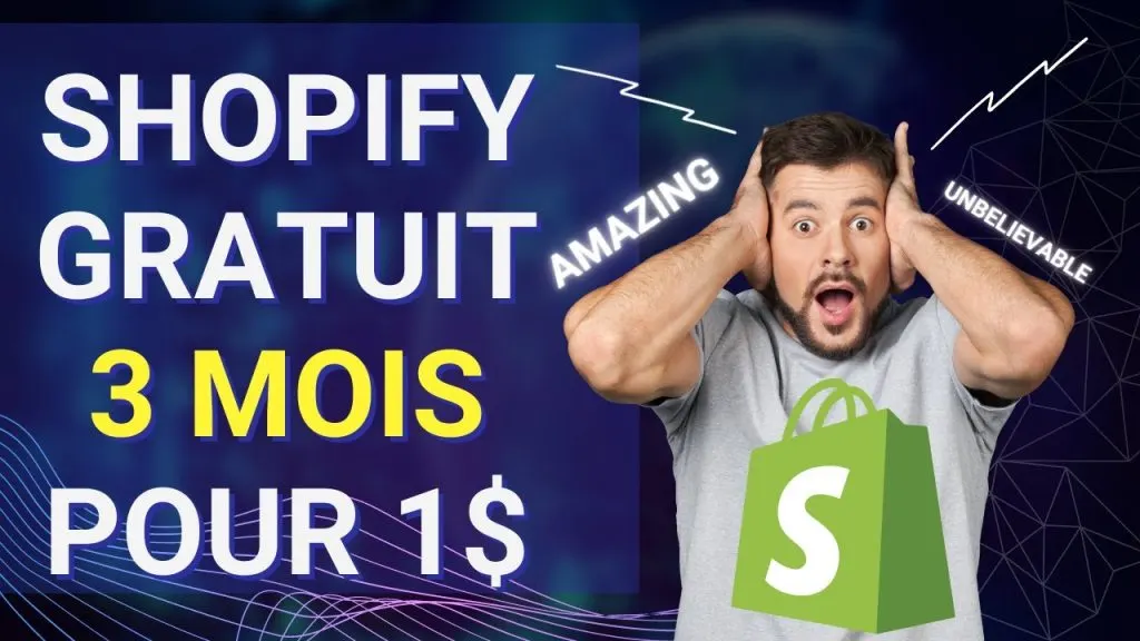 SHOPIFY ESSAI GRATUIT 3 MOIS POUR 1$ PAR MOIS !! VITE AVANT QU'IL N'Y AI PLUS DE PLACE !!